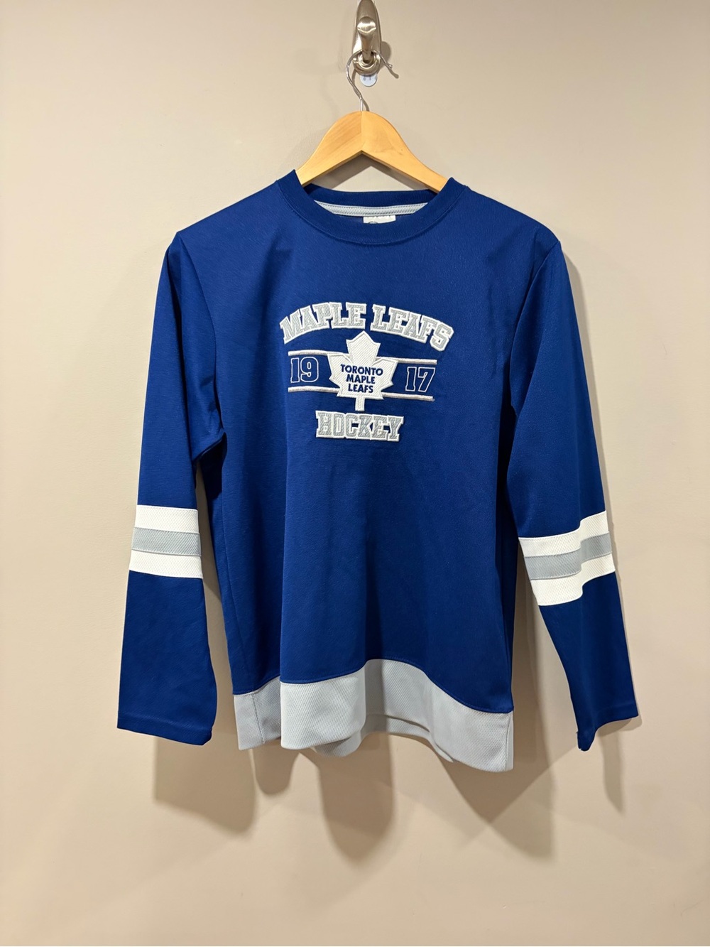Toronto Maple Leafs NHL Youth Hockey Shirt Blue Size Large 14–16